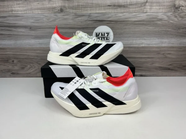 Adidas Adizero Adios Pro 4 (white, black, and red)