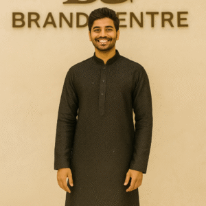 Attire Chikankari Kurta Pajama (black)