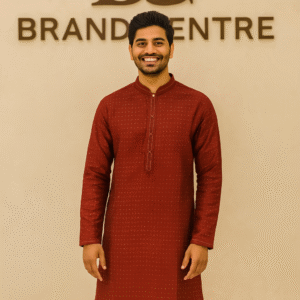 Attire Chikankari Kurta Pajama (red)