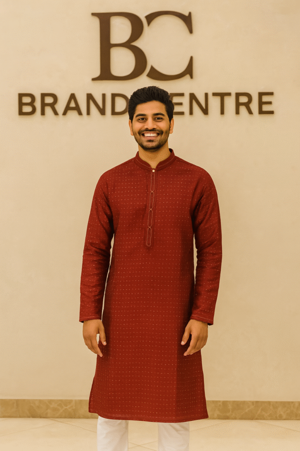 Attire Chikankari Kurta Pajama (red)