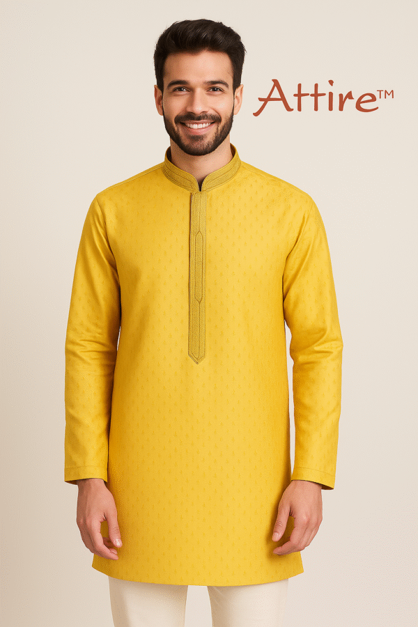 Attire Chikankari Kurta Pajama (yellow)