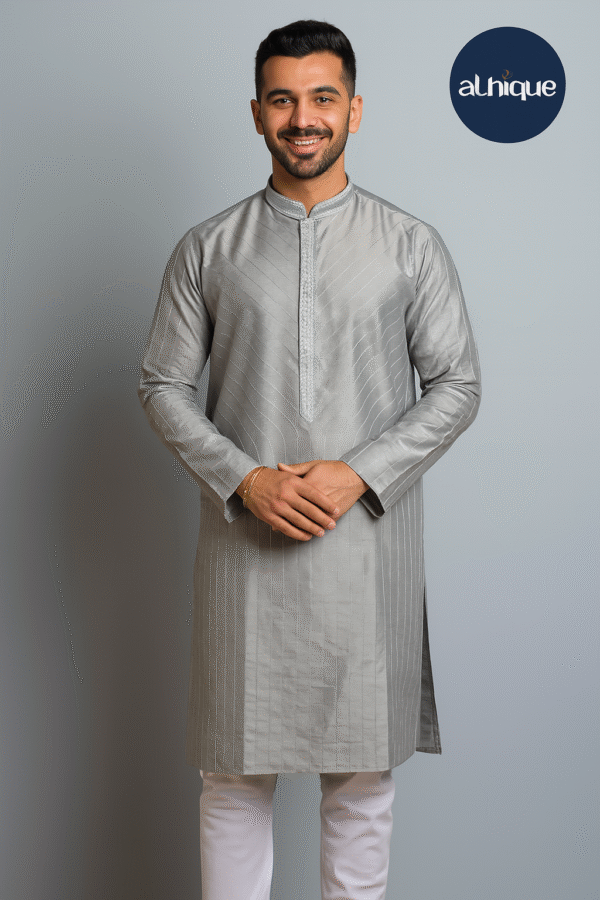 Attire Kurta Pajama (Grey)