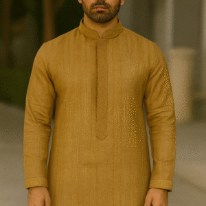 Attire Party Wear Kurta Pajama (Mustard)