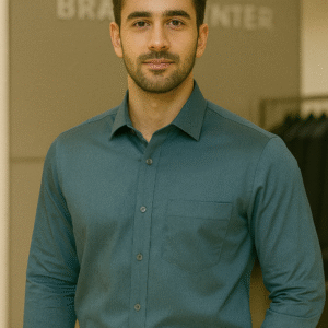 Blue Grey party wear shirt