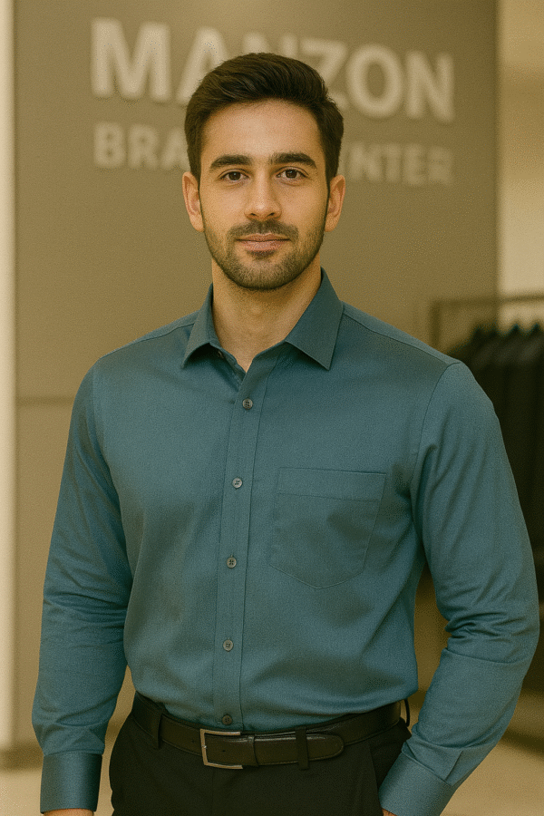 Blue Grey party wear shirt