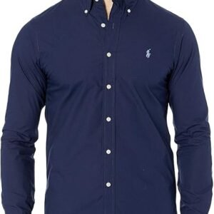 Casual Shirt (Blue Solid with White Buttons)
