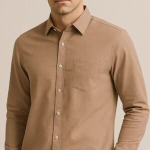 100% Cotton Shirt (Brown Solid)