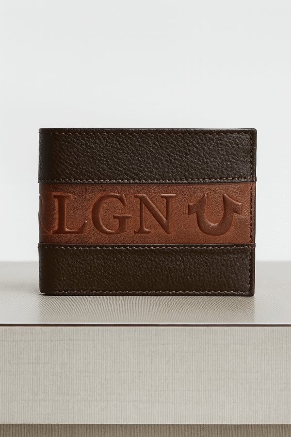 Men brown colour leather wallet