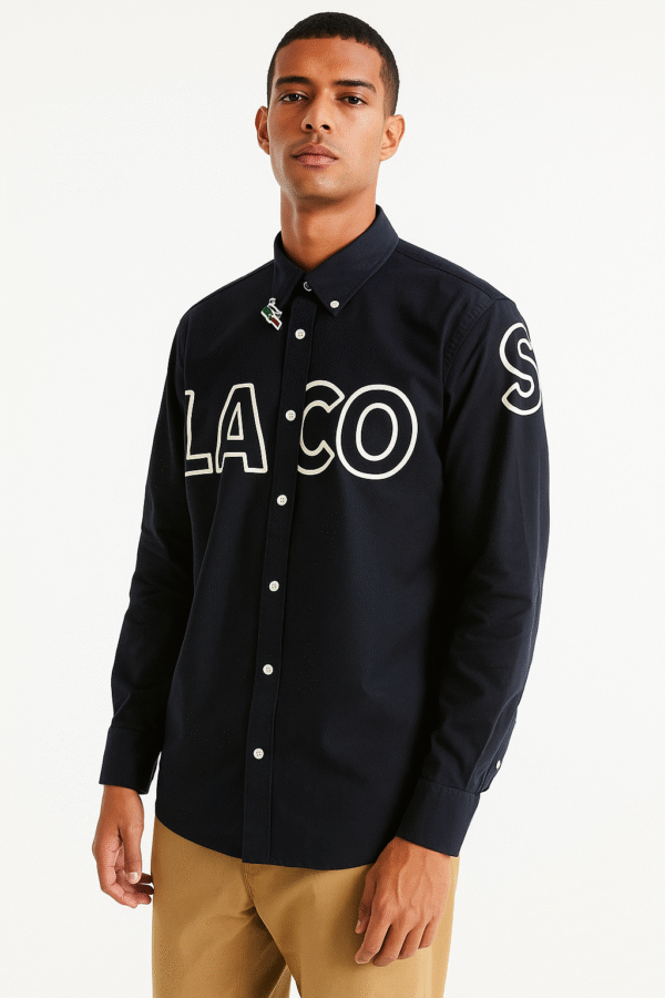 Casual Shirt (Navy Blue Lacoste Print)