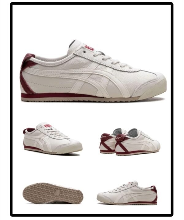 Onitsuka Tiger MEXICO 66 100_ leather cream_beet juice sneakers size uk 6 to 10 MRP.12,500 _ 2499 Onitsuka Tiger Mexico 66 (cream/beet juice)