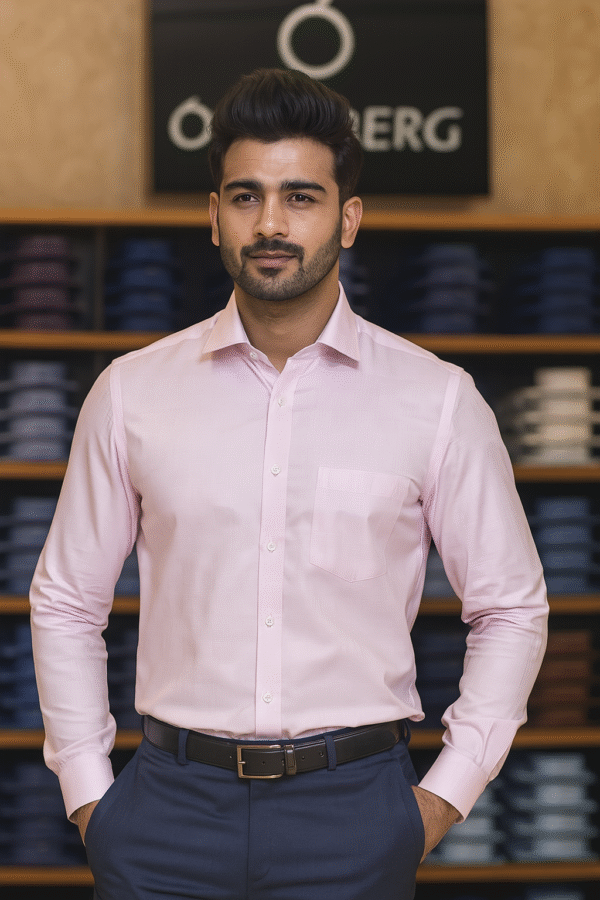 Oxemberg formal shirt (pink solid, 100% cotton)