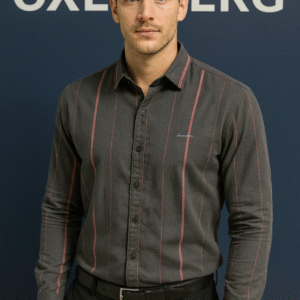 Oxemberg Casual Shirt (Black/Dark Grey with Vertical Stripes)