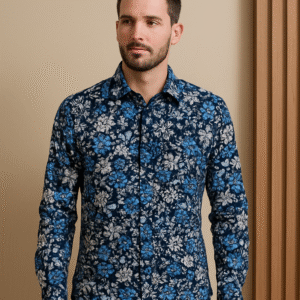 Oxemberg Casual Shirt (Blue & White Flower Print)