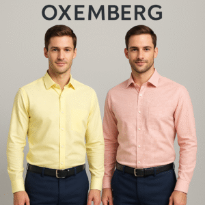 Oxemberg plain classic shirt (yellow & pink)