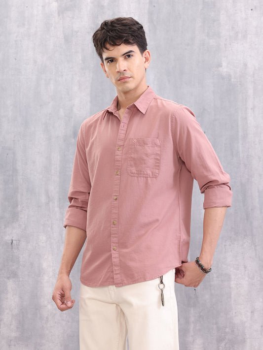 Casual Shirt (Pink Solid)