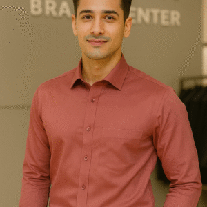 Red party wear shirt