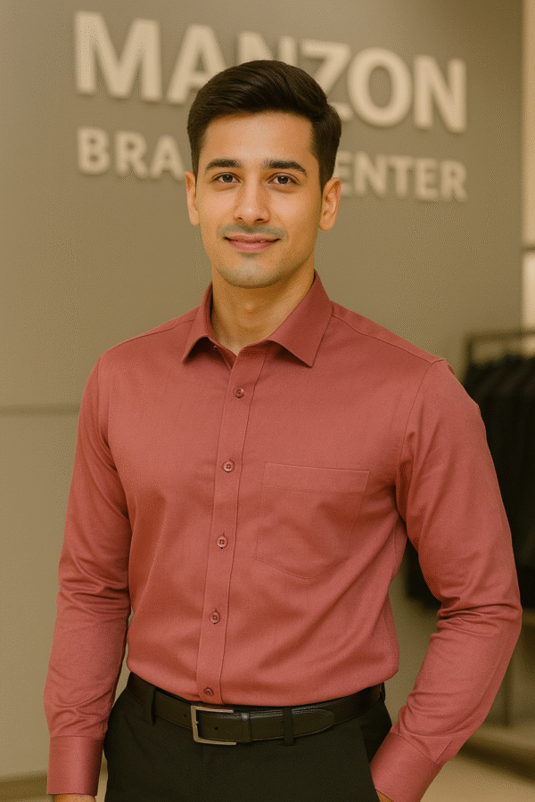 Red party wear shirt