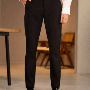 Stacos party wear stretchable trousers (black)