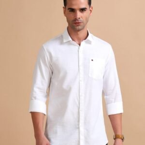 Casual Shirt (White Solid)