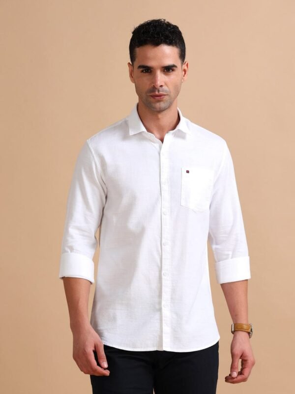 Casual Shirt (White Solid)