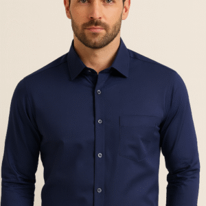 J. Hampstead plain classic shirt (blue)