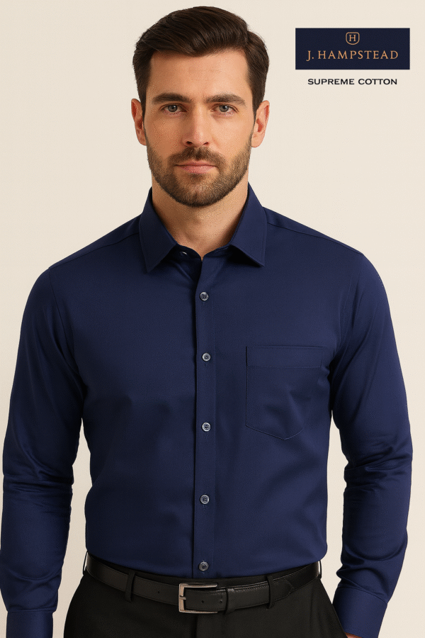 J. Hampstead plain classic shirt (blue)