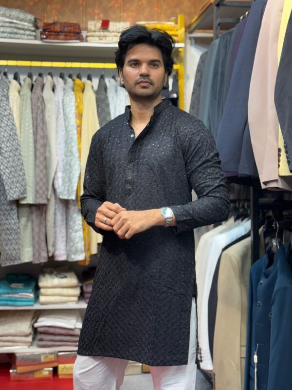 Attire kurta pajama with white pajama party wear Attire kurta pajama with white pajama party wear