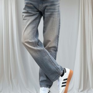 Non strech Raw wash straight fit grace blue jean