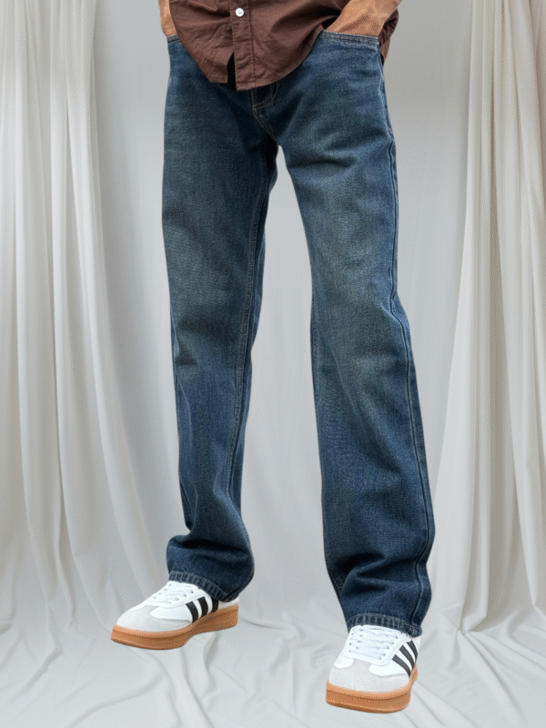 Non strech straight fit dark dusty blue colour jean