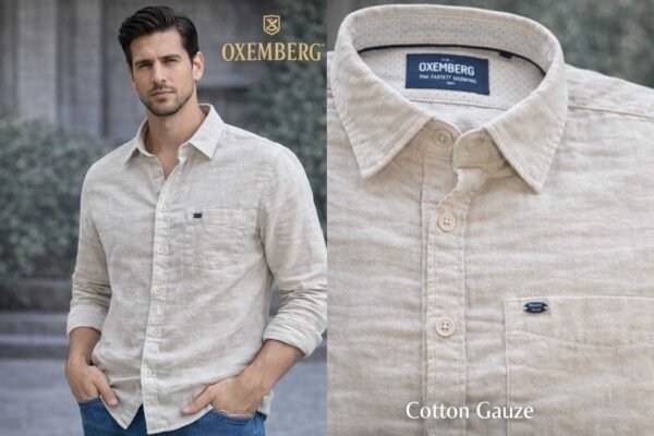 oxemberg cotton gauze shirt blue colour