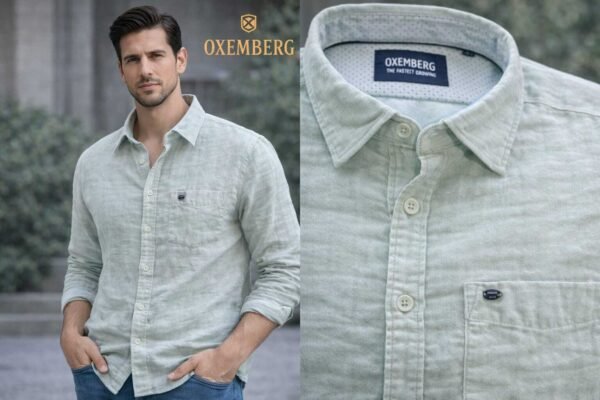 oxemberg cotton gauze shirt blue colour