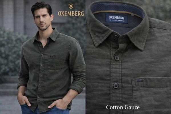 oxemberg cotton gauze shirt blue colour