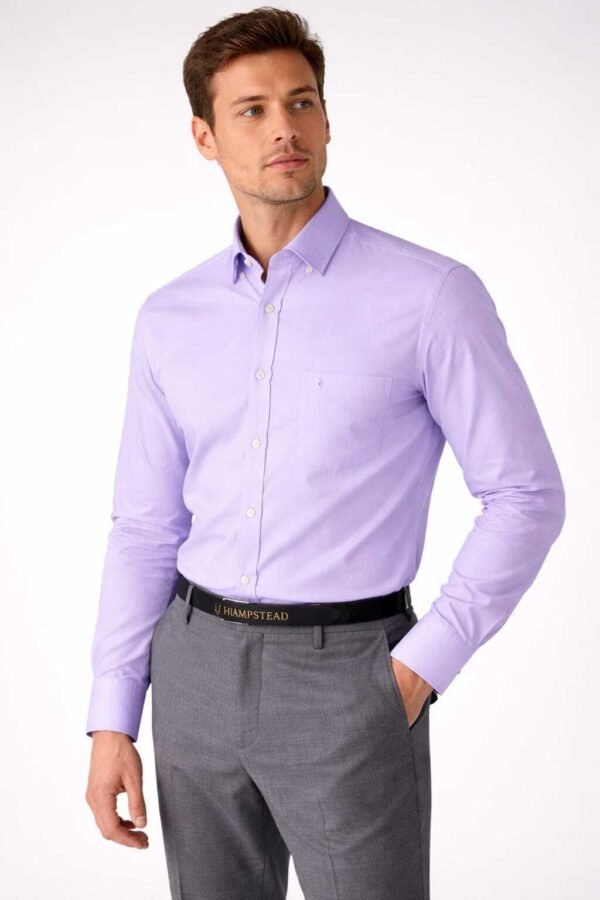 j. hampstead formal levender col J.HAMPSTEAD SLIM FIT SHIRT WITH COMPACT YARN