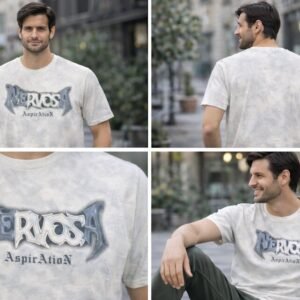 men's semi drop back print t shirt