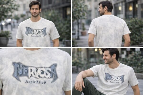 men's semi drop back print t shirt