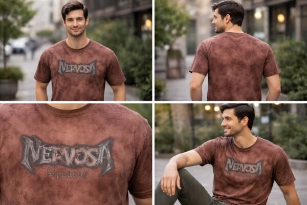 men's semi drop back print t shirt